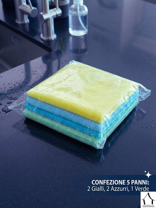 Panni in Microfibra Ultra Assorbenti - Confezione 5 pz