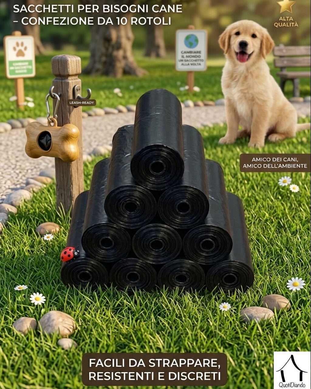 Sacchetti Igienici per Cani – Confezione da 10 Rotoli | 150 Sacchetti Totali